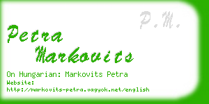 petra markovits business card